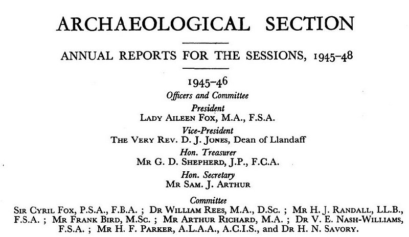 Archaeloglocal section Committee 1945-46