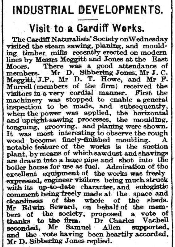 Visit to a Cardiff Works, The Cardiff Times 11th June 1910