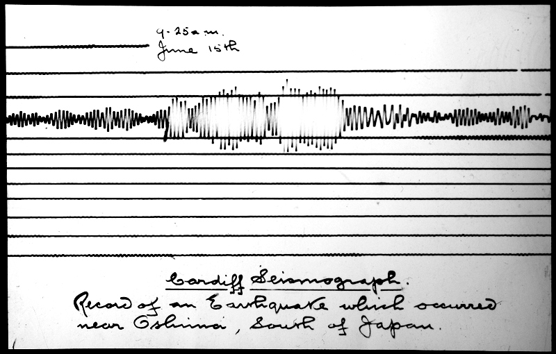 Trace from the Cardiff Seismograph 