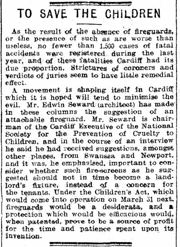 To Save The Children, Evening Express 9th January 1909