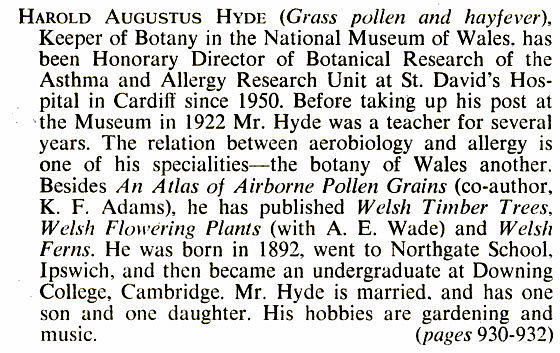 Biographical note from The New Scientist 1960