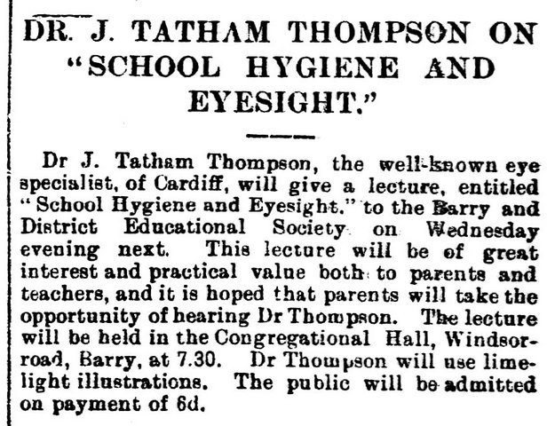 Dr. J. Tatham Thompson On 