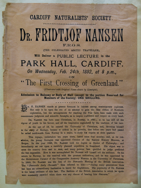 Fridtjof Nansen lecture from 1892