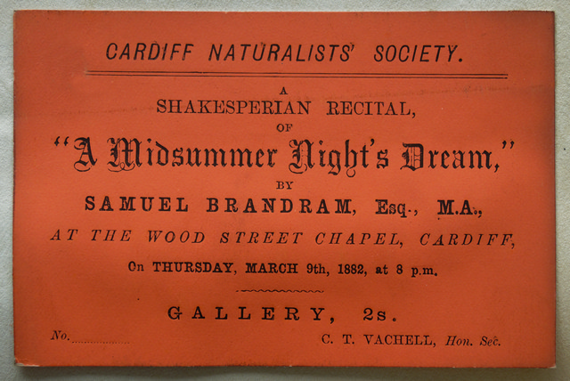 Shakespearian recital 1882